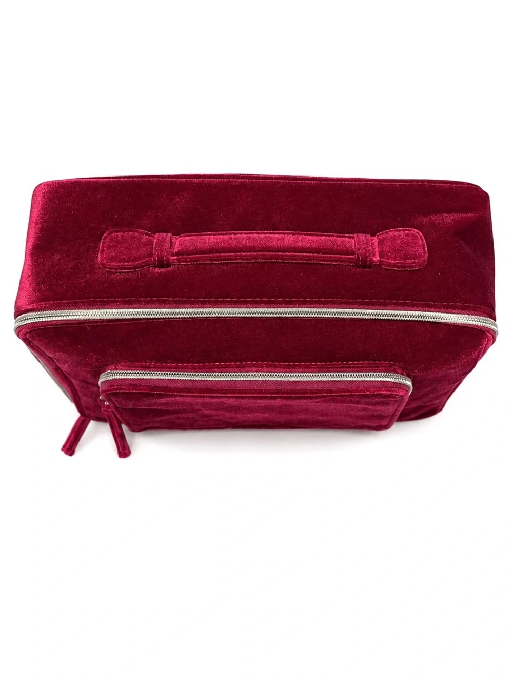 Estée Lauder Velvet Train Case Cosmetic Organizer Burgundy Red Star